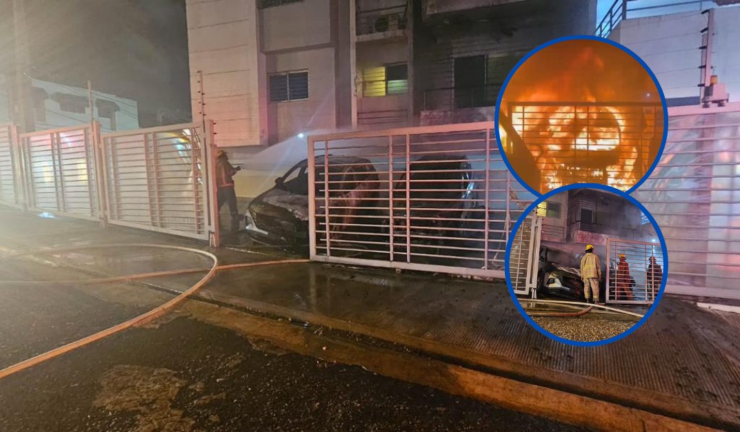 Incendio Devasta Dos Vehículos en Arroyo Hondo Viejo, Santo Domingo